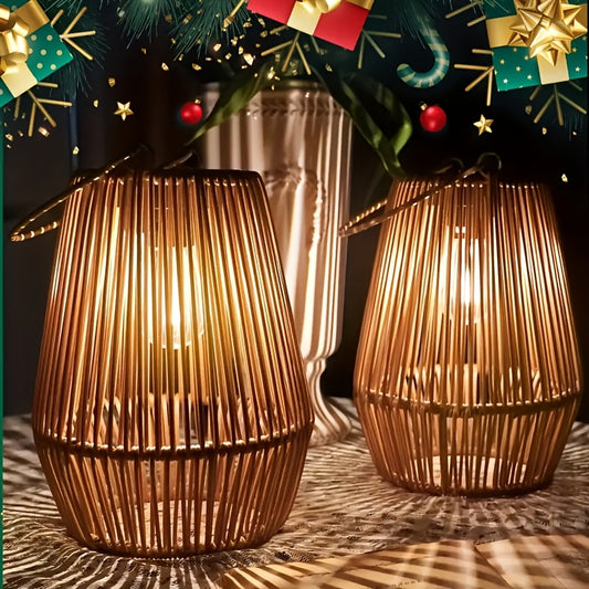 Rottingljuskrona Solcell