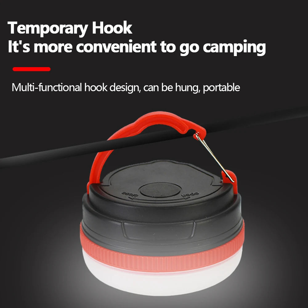 Campinglampa med 3 Ljuslägen